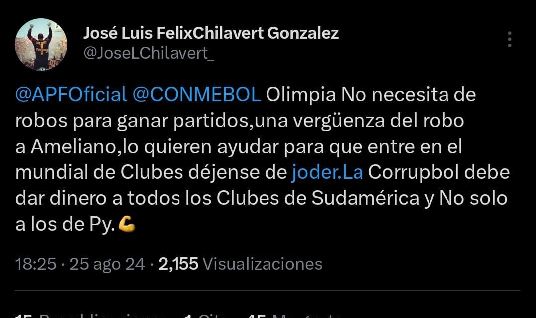 Mbaretense's tweet photo. Solo no estoy de acuerdo en una cosa con el bloqueador serial Chila, olimpia SI necesita robos para ganarle a Ameliano, sin ayudin no son nada los pingüinos. https://t.co/JRCZlnm1od