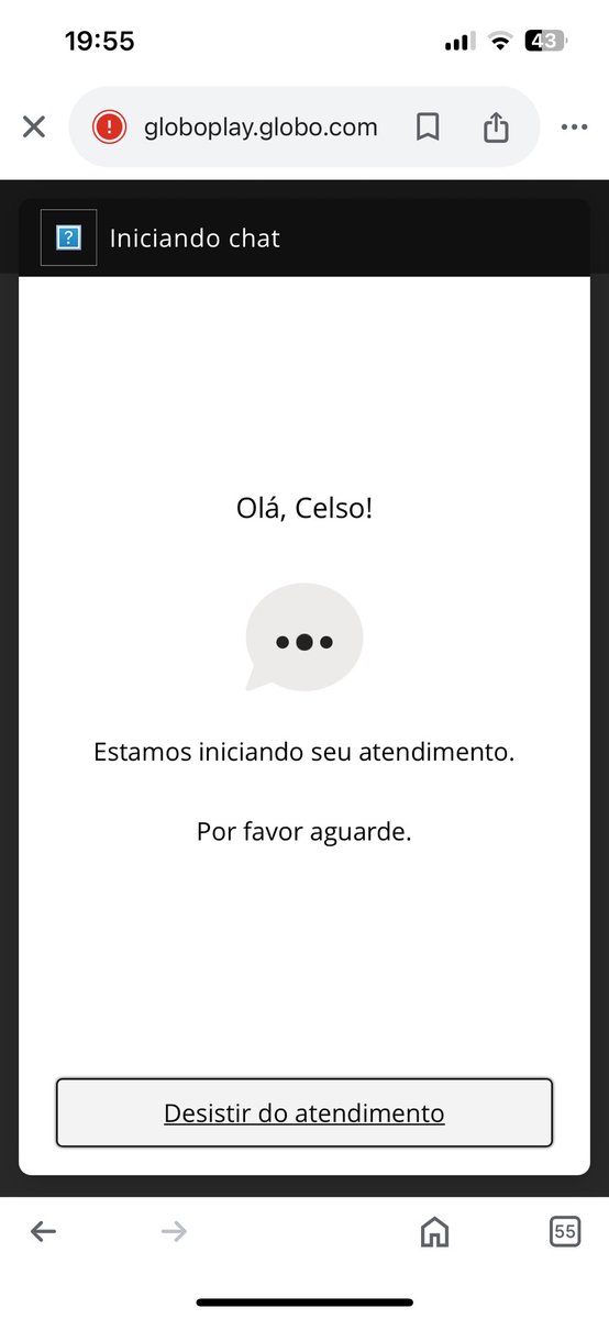 celso_casinha's tweet photo. Parabéns @globoplay baita chat de atendimento vocês tem. Vai pro chat e logo vem uma mensagem que não conseguem me identificar. Sendo que na tela anterior tinha meu nome. IA aí tá faltando inteligência. Pagando Premiere e não consigo assistir no Firestick e nem falar com vocês. https://t.co/33jYIajyc0