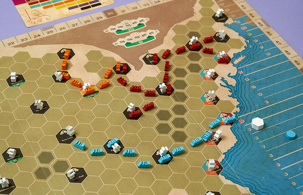 Capstone_Games's tweet photo. All aboard! 🚂 What’s your favorite train game? In Ride the Rails, invest in railroads, build tracks, and deliver passengers across America. Can you outsmart your rivals? Get your copy today! #RideTheRails #BoardGames #TabletopGames #TrainGames https://t.co/WOpM5Zc0ge