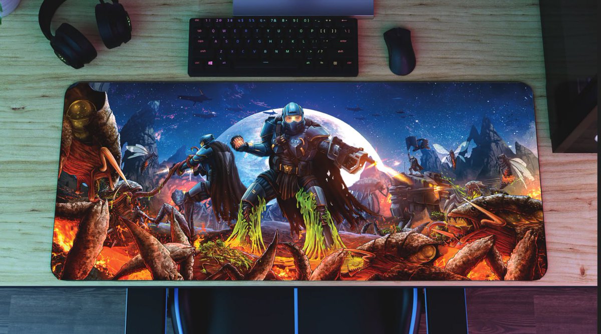 Some work process on a mousepad for #Helldivers2 #fanart #art