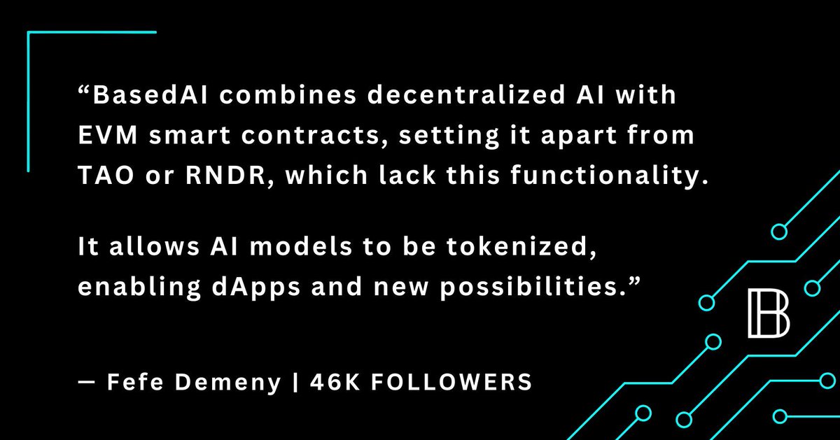 getbasedai's tweet photo. BasedAI is built to last... 

Thank you for featuring us on your platform, @FefeDemeny. https://t.co/zfoBH5HE0h