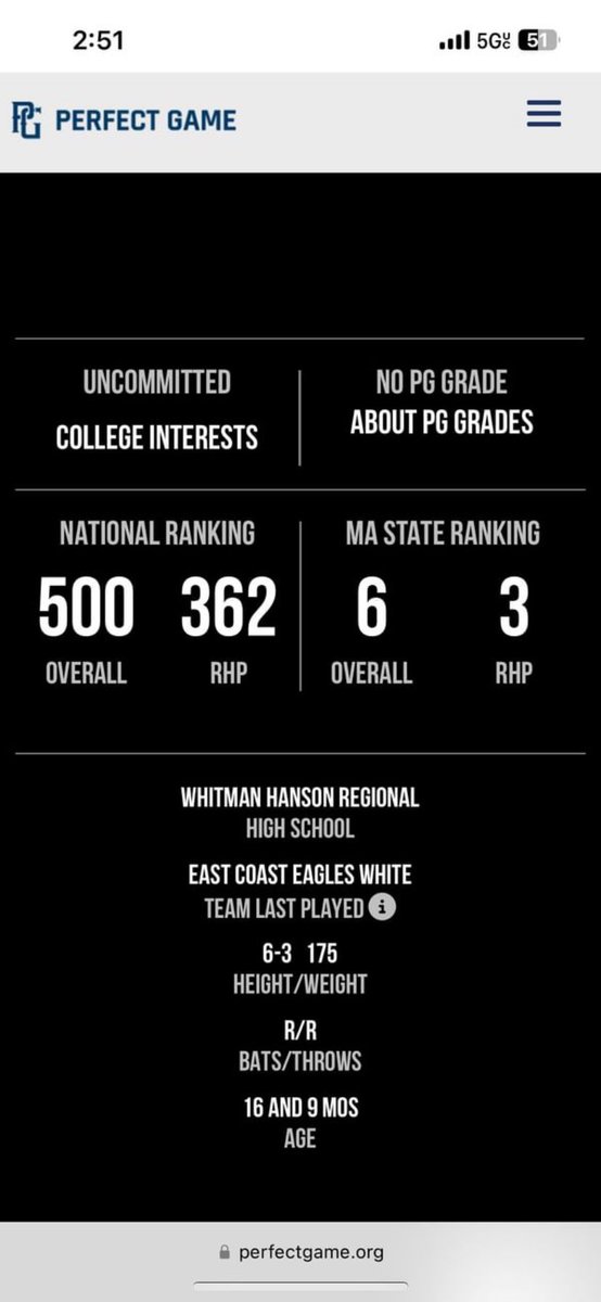 Thank you <a href="/PerfectGameUSA/">Perfect Game USA</a>  for the updated ranking!