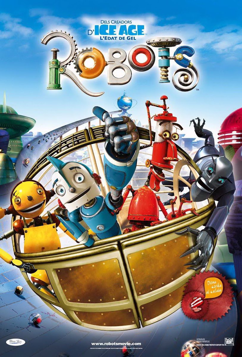 LafondLa52872's tweet photo. "Robots" es va estrenar als cinemes catalans el 18/03/2005, i distribuït per @20thCenturyES. La pel·lícula va ser doblada al català.
#Robots #DoblatgeCatalà @gencat #RogerPera @JMulachs @raulllorens @Pep_Anton_Munoz #IsabelValls @jaumellm @DBenll @diblasioficial @pepribasp https://t.co/t247j8VD9v