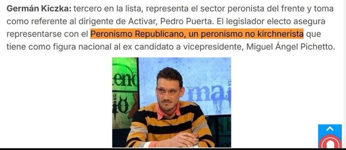 Aunque les duela, el prófugo Germán Kiczka es peronista.

Como Guazzora.
Como Grotto.
Como Alperovich.
Como Espinoza.
Como J.C. Alvarez.
Como Marcelo Vidal.
Como "el loco " Romero.
Como José Orellana.
Como Pedro Brieger.

Como Alberto Fernandez.

Como Juan Domingo Perón.