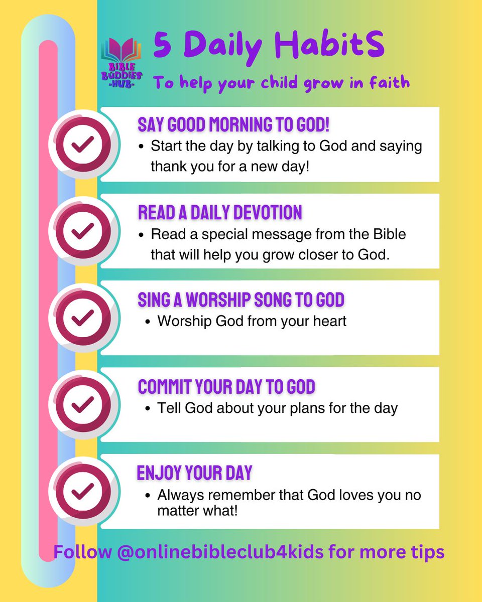 WAKE UP &amp; SHINE FOR GOD!🙌🙌
Start your day with a smile and 5 healty habits! To help you grow on faith 🙏
<a href="/SaintSeyiB/">SeyiB</a>  #KidsMorningChallenge #WakeUpForGod
#faith #KidsMorningChallenge #WakeUpForGod #ChristianKids