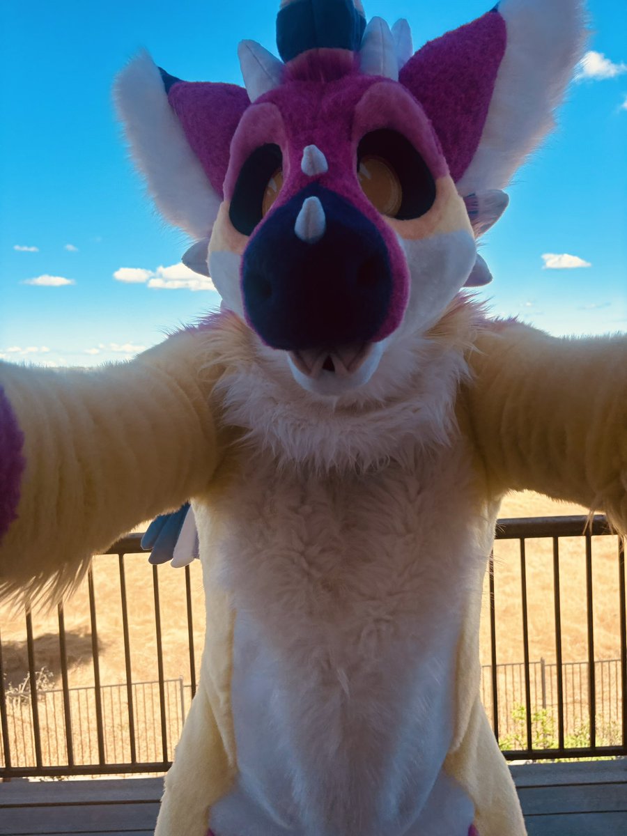 SundayTheDutche's tweet photo. Sunday hugs from Sunday on #skyprosunday 💜
Good Tidings everyone! 😄
#skyprocostumes #skypro #fursuit #sundaydutchie #sundaythedutchie #sundaythedad #dutchangeldragon https://t.co/e0KqmUJC6X