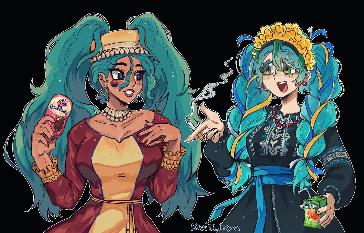 Kwistinya's tweet photo. Armenian &amp; Ukrainian Miku s🔥real🔥🔥
(з Незалежністю нас!) https://t.co/pD3wpQRXcl