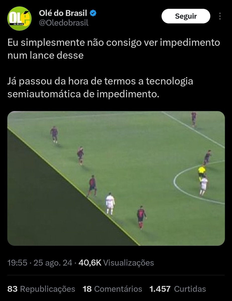 mateusmaps's tweet photo. @danielperrone Nessa imagem fica pior ainda. Imagina um lance desse em mata mata nas Copas. https://t.co/YhUMf4z9Tz