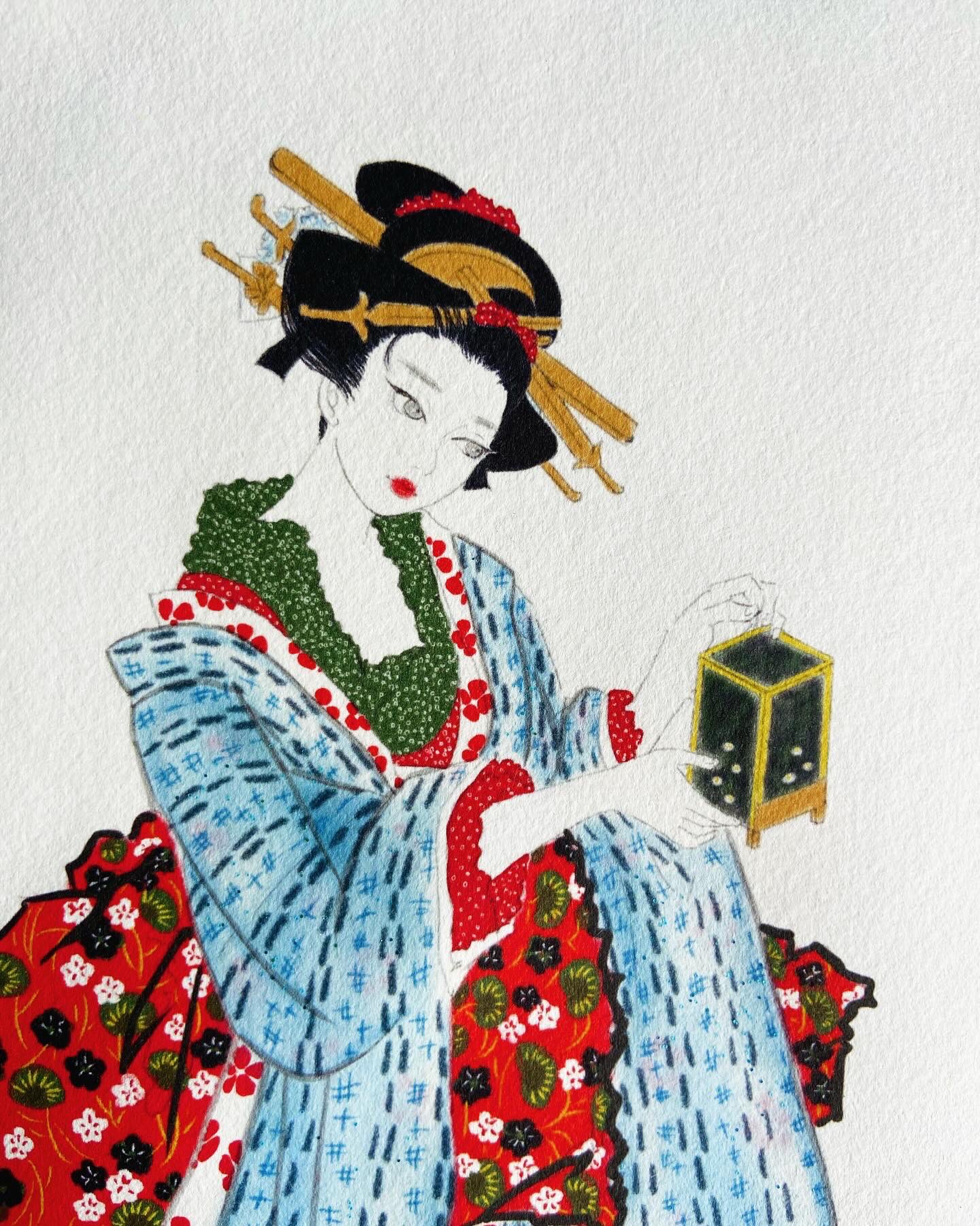 うずを持つ女　額縁入り　絵画　by M.Onishi Amazon.co.jp: 藤田嗣治「美しいスペイン女」オフセット複製 額