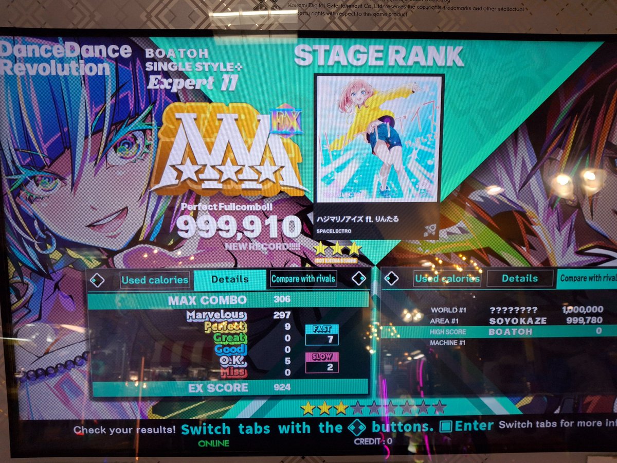 I played DDR today:

GROOVE 04 PFC!!!
A bunch of new 14 PFCs!!! Got 100 14 PFCs now!!!
New SDP I guess lol

Played pretty good today!