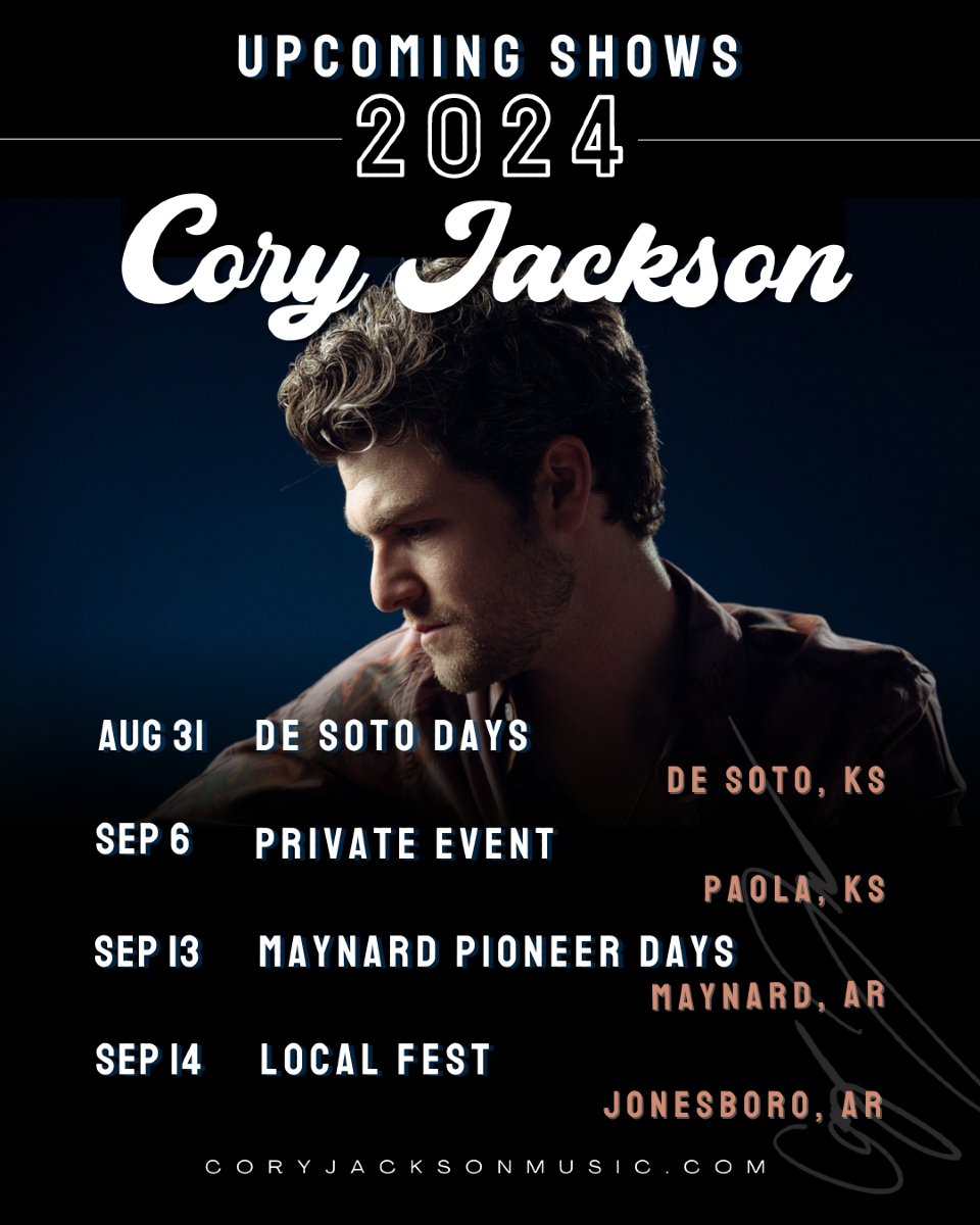 cjacksonmusic1's tweet photo. Up Next 🎶 I hope to see you out there!! 
https://t.co/0ZS7kvIW0C
#upcomingshows #liveshows #countrymusic #singersongwriter https://t.co/YQOy6KlD1V