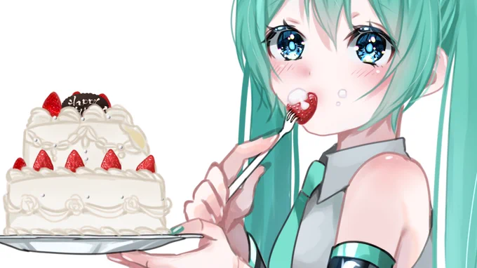 ケーキむぢぃ…ケーキ難しいんだけど… 皿がやすっちぃ…まあいいか…