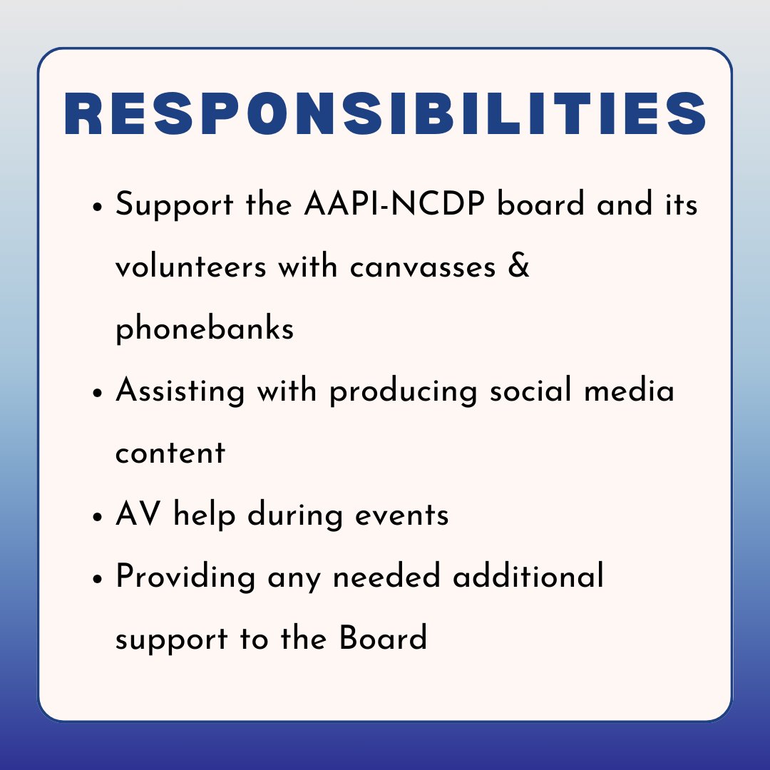 aapi_ncdp's tweet image. The AAPI Caucus is excited to announce that we are looking for 3-5 high school students to serve as interns for the Fall semester. and help turn NC blue! We welcome all applications, regardless of experience level.

Apply using the link in our bio!