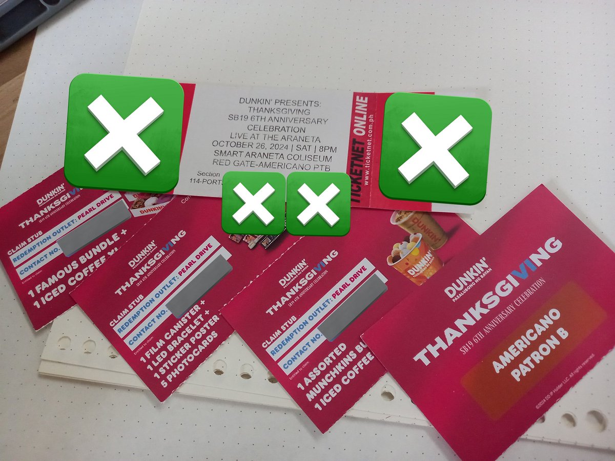 DkMaeberry's tweet photo. SB19 THANKSGIVING 
WTS / LFB 

▫️Patron B
▫️Sec 114 P3 
+ claim stub: 1FB and 1MB 
+ claim stub: Film canister, led bracelet, sticker poster, and 5 PC. 

Redemption Outlet: Pearl Drive 
> Could redeem and deliver it to u
> Buyer should cover sf

RFS: unmatch schedule😭 https://t.co/H4aEWGfAd6
