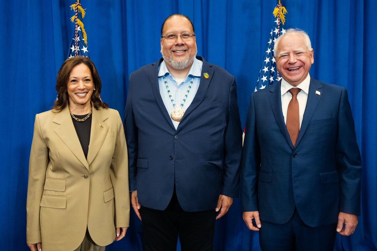 crimpima's tweet image. Amazing and inspirational week at the @demconvention in Chicago. Now the hard work begins to elect  @kamalaharris and @Tim_Walz as our Country’s next President and Vice President: Register, GOTV and Protect the #nativevote 🪶🗳️✊🏽🇺🇸