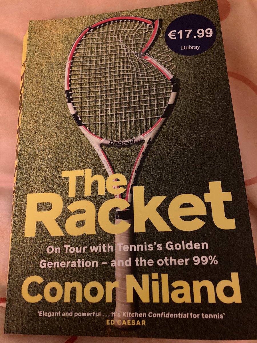 Finished The Racket by <a href="/conorniland1/">Conor Niland</a> in a day. Fascinating, absorbing look into the reality of pro tennis for most players. I’m a fan of tennis but it resonated with me even more because of the many parallels with the acting profession and its 99%