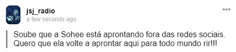jsj_radio's tweet photo. Senhora @jsjsohee, sente aqui e vamos conversar sério. O que você tem aprontado fora das redes sociais? Tem gente aqui dentro sentindo sua falta. 😔 https://t.co/7XhXtmIB65