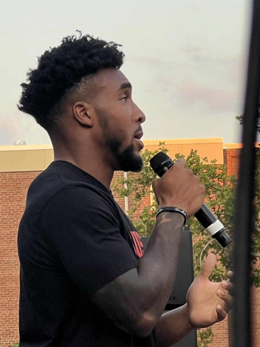 TheLantern's tweet photo. BREAKING NEWS CONT.: TreVeyon Henderson (left), Emeka Egbuka (center), J.T. Tuimoloau (right), Gee Scott Jr. and many other Ohio State football players are all reported to be at the gathering. https://t.co/qOM54RHL9z