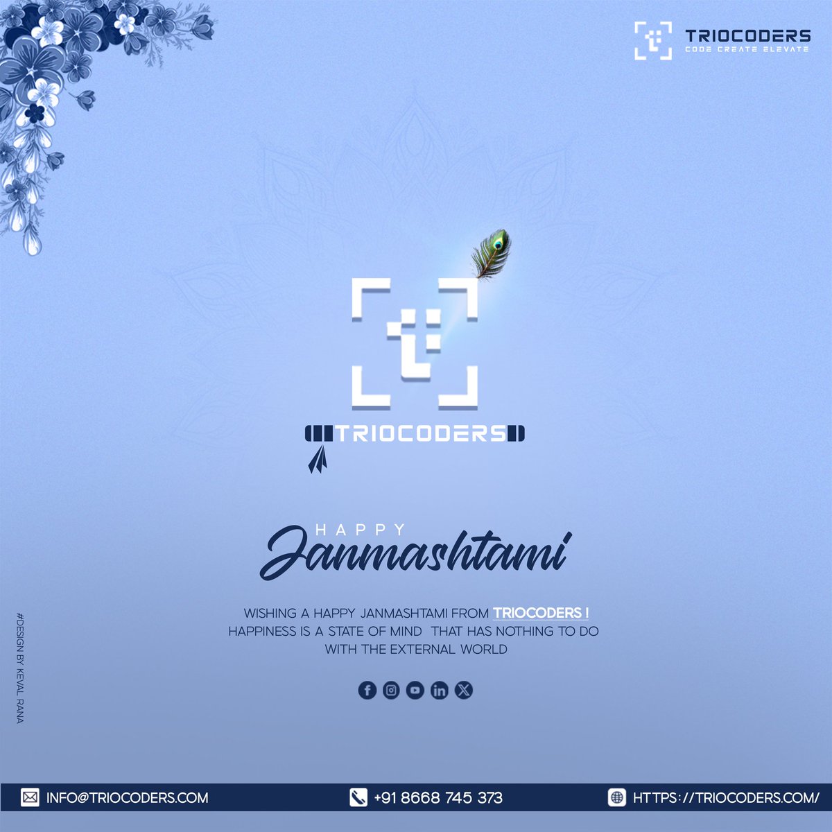 triocodersteam's tweet image. 🎉👶🏽 Happy Janmashtami from Triocoders! 🙏

🍰🍫👌 Enjoy the sweetest celebrations with your loved ones!

🎁 May Lord Krishna&apos;s blessings be with you always! 🙏

#janmashtami #krishnajanmashtami #triocoderscelebrates #happyjanmashtami #triocodersfamily #triocodersteam