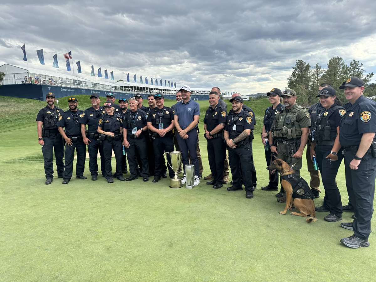 SheriffWeekly's tweet photo. A heartfelt thank you to the men and women of @dcsheriff for all their hard work to help make the @BMWchamps a success. Thanks to all of our public safety partners. It was great to have the @PGATOUR back in @douglascountyco Congratulations to @Keegan_Bradley! 🏆 https://t.co/3O4jza6E1a