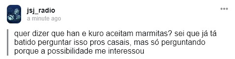jsj_radio's tweet photo. Pessoal, vocês realmente aceitam? @kangjsj @jsjzakuro Porque tem um nony interessado… https://t.co/7ZKqpuAzBE