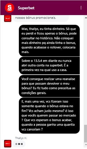leticiia__a's tweet photo. A @superbet_br cancelou meu bônus de R$500 quando eu estava prestes a concluir o rollover e ganhar R$3.000. Alegaram um motivo genérico para evitar o pagamento. Esse valor é muito para mim, mas é pouco para a casa. Parabéns pela atitude, @superbet_br ! https://t.co/6GhEAFNuKU
