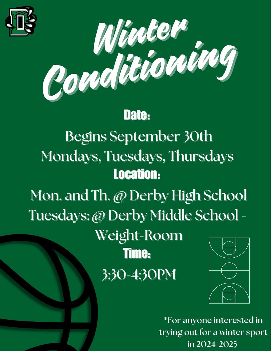 36 Days Away!! September 30th 😤

If you’re interested in trying out for a Winter Sport in the 2024-2025 season - come join us in our Winter Conditioning! 

We are looking forward to Doing The Work!! #GRIT