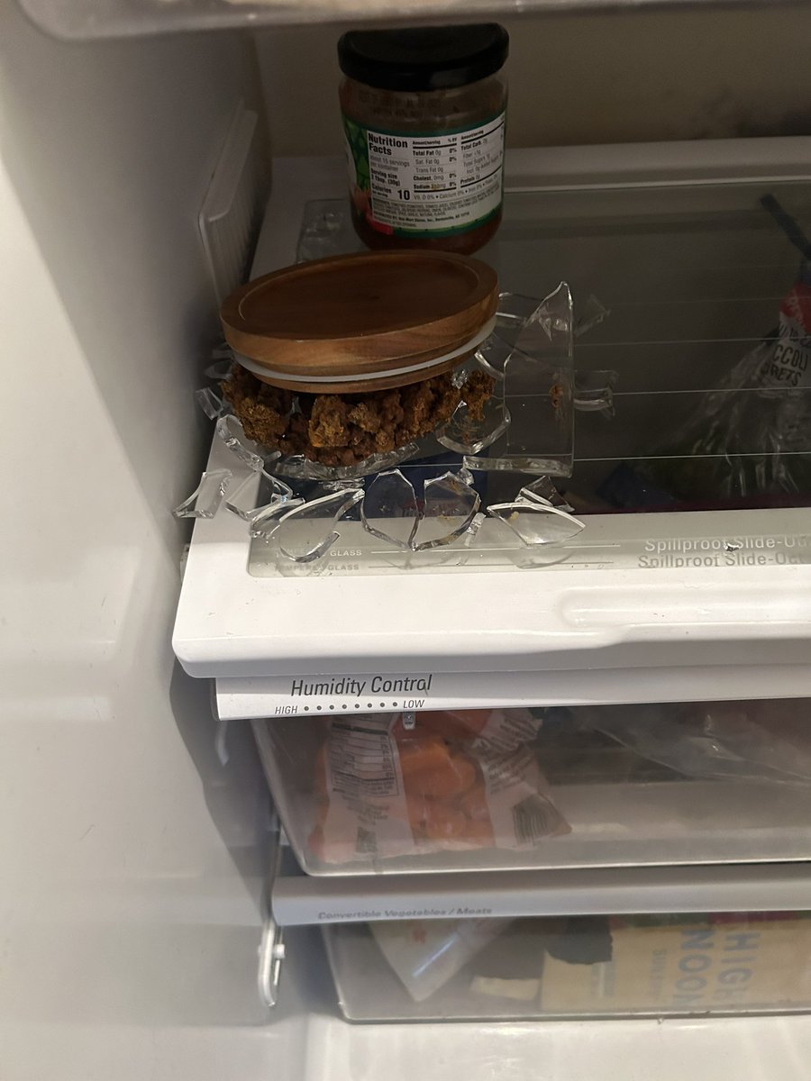 audreyj45's tweet photo. @biologistimo Mine exploded in my refrigerator. Definitely not buying Pyrex ever again https://t.co/ToymyYuAFc