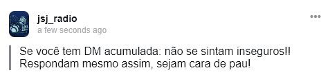 jsj_radio's tweet photo. Eu diria para ir respondendo de pouquinho em pouquinho, sem pressa! Às vezes quando vemos que tem muita coisa para fazer, acaba batendo a preguiça e deixando pra depois. Mas mesmo que bata a preguiça, começa respondendo uma… Duas… Assim vai rapidinho! https://t.co/tSOqQNQioJ