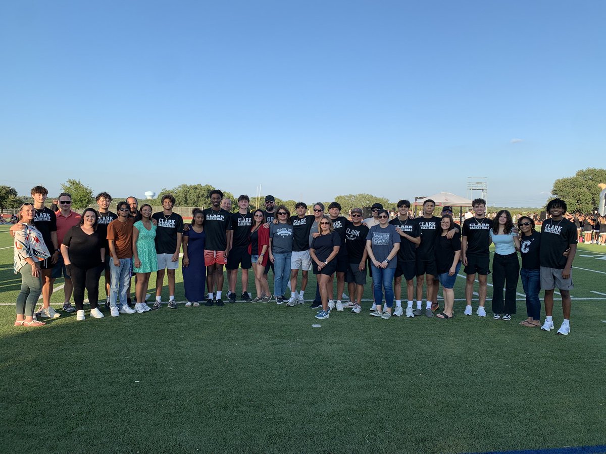 clarkcougarsbb's tweet photo. Looking forward to a great year with this group of seniors!   Back in Black pep rally. https://t.co/LFdXSfoJQ0