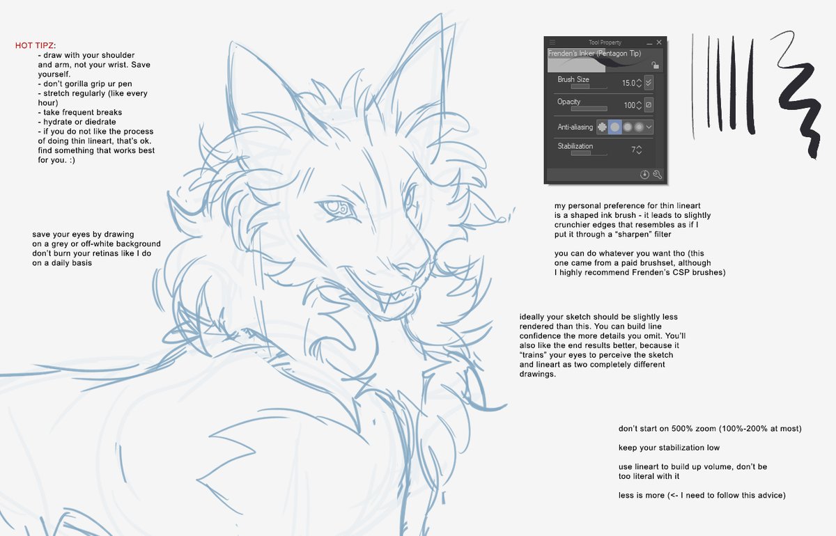 TIGERTWINED's tweet image. a friend asked me how I did lineart. It might be useful to you, too?