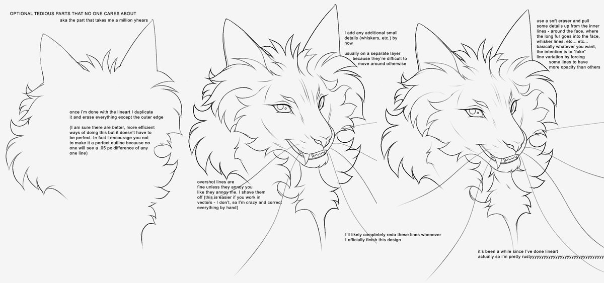 TIGERTWINED's tweet image. a friend asked me how I did lineart. It might be useful to you, too?