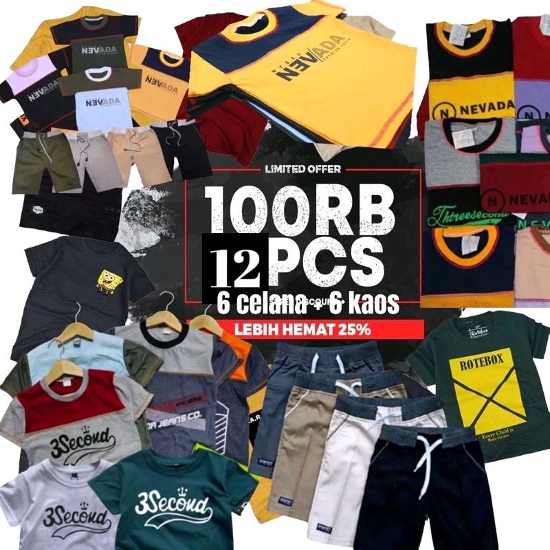 ROSIM7's tweet photo. Cek PROMO PAKET KAOS&amp;CELANA ANAK MURAH isi 12 dengan harga Rp100.000. Dapatkan di Shopee sekarang! https://t.co/c1etkkknRL https://t.co/AxAQL5bhom