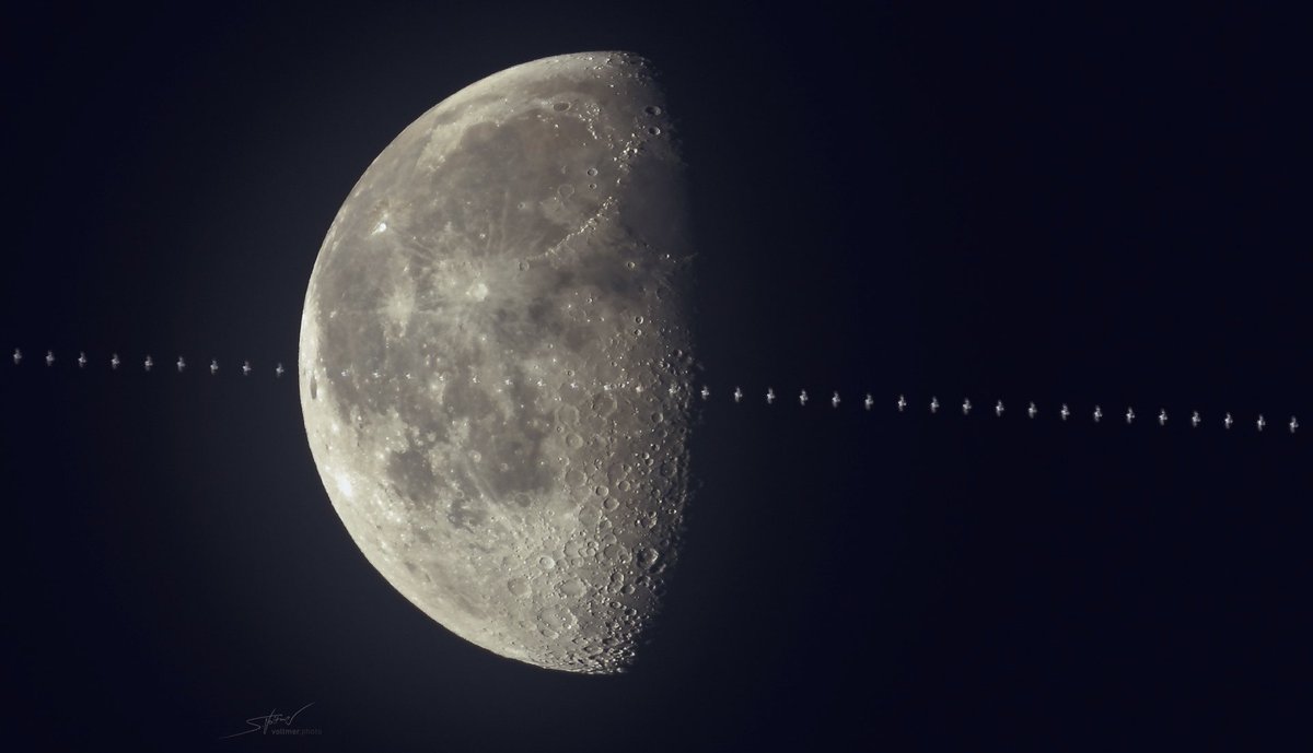 SeVoSpace's tweet photo. ISS Lunar Transit, captured last night from France.
Used camera: “Flerf P1000” :)
📷 Chrono
photography: @SeVoSpace
#iss #isstransit #moon #lunartransit #nasa #esa #space #astronomy #astrophotography #universe #p1000 #sebastianvoltmer https://t.co/5QI70fAhRO