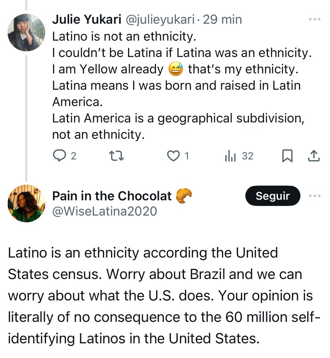 julieyukari's tweet photo. Os EUA fizeram as pessoas acreditarem que Latino é uma etnia. 
Eu tô explicando que em qualquer censo daqui da América Latina, ela não vai encontrar uma caixinha de “Latino” em etnias, mas nos EUA tem, e eles são os donos do mundo, né? Logo, até nisso eles mandam. https://t.co/nar6H3R8sp