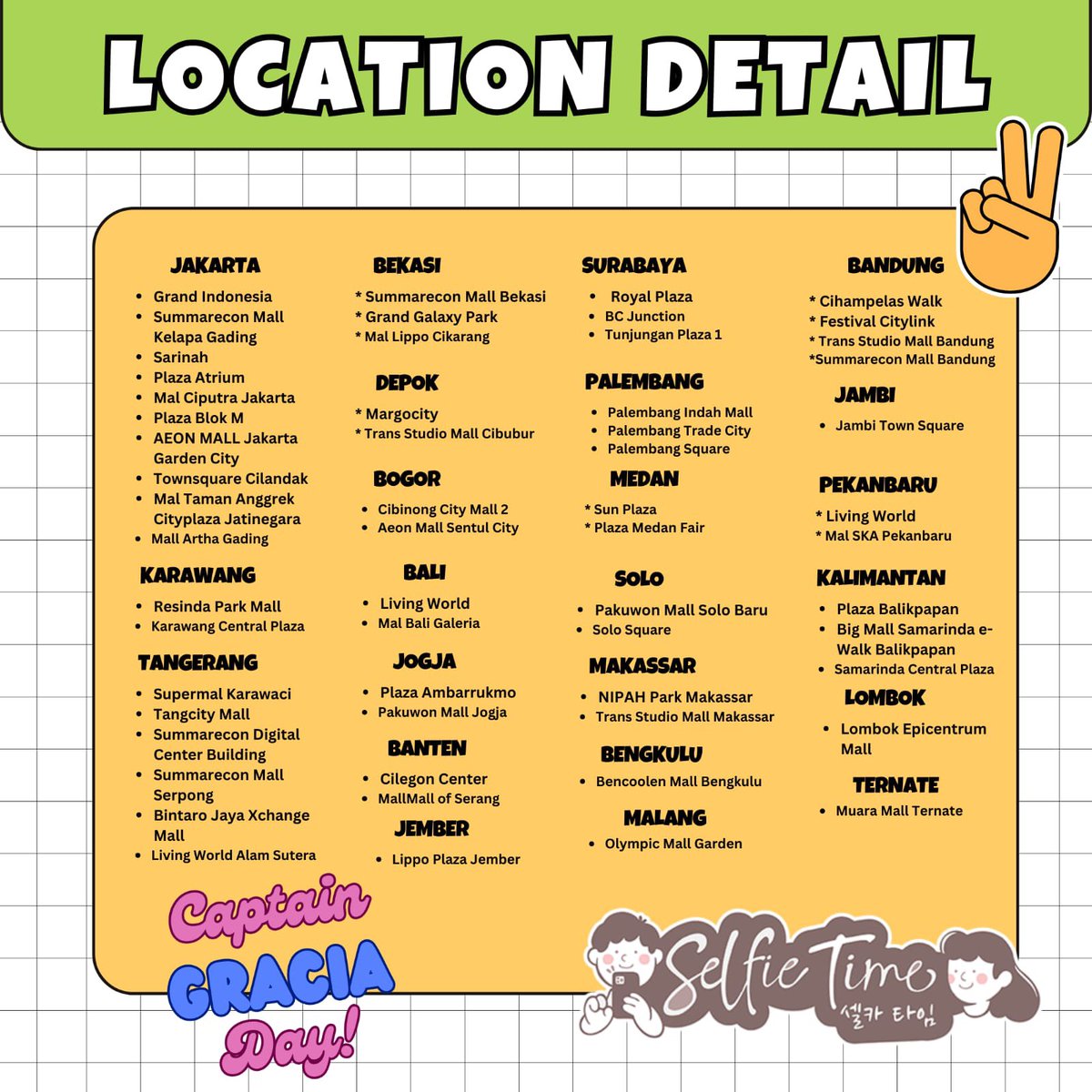 ✨Shining day with our Beloved Captain🫡✨

✧📸Shania Gracia Photobooth Event📸✧
Event by <a href="/dessieds_/">Dessie</a>

📅 2 - 15 September 2024
📍<a href="/selfietimeid/">Selfie Time ID</a>
(Details on poster)

Let's celebrate together!🥳