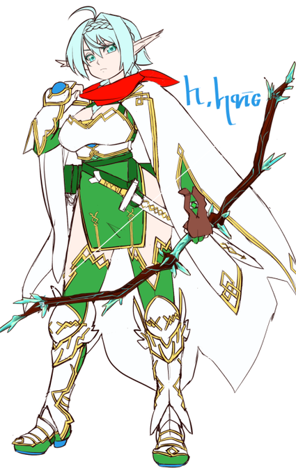 エルルヴィ(ELLuvie) 
アークエルフ
幼い頃から大人が持て余す才覚、8歳から数年間おともエルフ2人とゴブリンとの戦場暮らし。4人師団、蒼光の戦乙女と呼ばれ恐れられる。戦後は小国に嫁いだ王妃(叔母)と子息の護衛になる。王子に心酔しており王女の遊び相手もする。
 #DirXaARlia #ディルサアーリア 