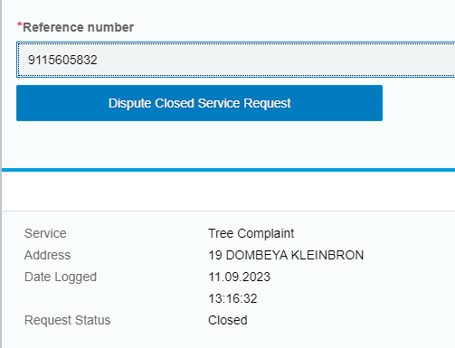 svisagie's tweet photo. @CityofCT About another 6 months later and now the ticket is just being closed with nothing being done. @geordinhl, is this how you do service delivery in CoCT now? https://t.co/hlGN0acfvp