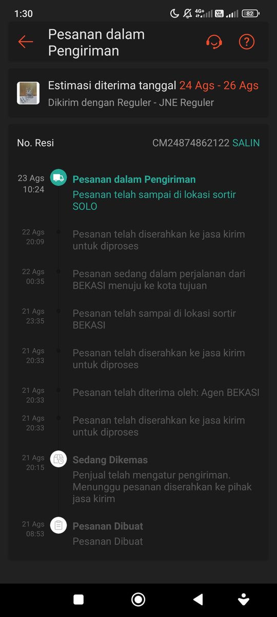 joyboy1899's tweet photo. @JNECare Min paket saya dengan no resi : CM24874862122

3 hari tidak ada progress dari tanggal 23 kemarin, mohon dibantu min. https://t.co/GXDUyMnrMm