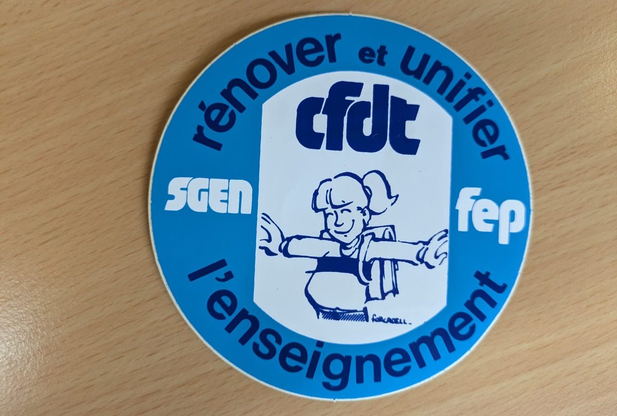 damien_gillot's tweet photo. [BONNE RENTRÉE AUX MILITANT.E.S @FepCFDT et @CFDTefrp]
Pour une nouvelle année avec des travaux communs entre les 2 fédérations CFDT de l'éducation, comme cela se pratique depuis longtemps, cf cet autocollant de 1984, il y a déjà 40 ans...
@LLamberdiere @CNaveBekhti @CFDT @CFDTfp https://t.co/xrNCI3Xf7z