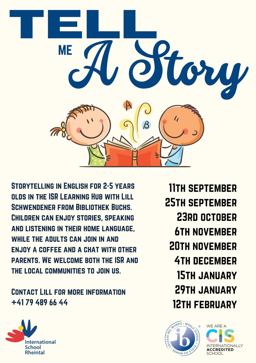 We are so happy to welcome Lill back to ISR! Please come along with your 2-5 year olds.