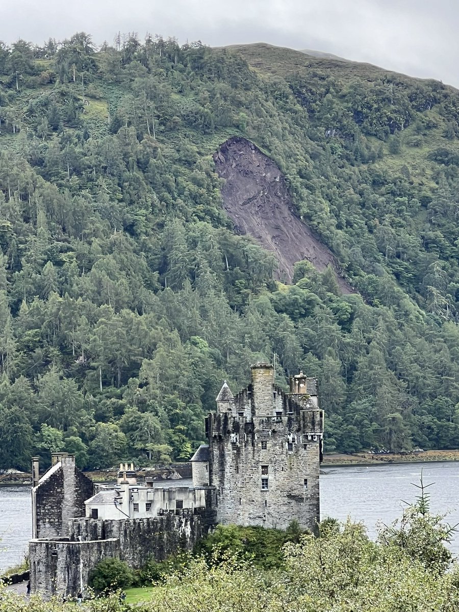 Thanks to all the rain we’ve had of late there’s been a massive landslide over at Totaig behind the castle today! 😮 The earth moved 3 times!