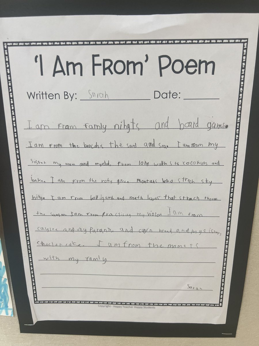 Love these Grade 3 I am From poems and self portraits. Their personalities and experiences shine through. #HKIS