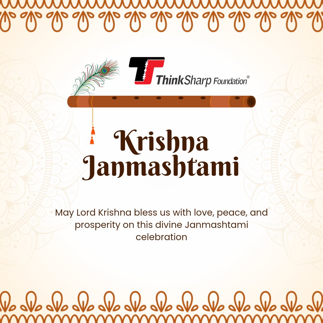ThinkSharpFound's tweet photo. 🎊Happy Janmashtami! May you be blessed with education, peace, prosperity, and joy.🎊
#janmashtami #ThinksharpFoundation #StudyMall #education #festiwal #krishna #educational https://t.co/c0C9lowslx