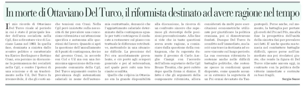 gabriele_sorba's tweet photo. "Quello che colpiva di Ottaviano era la grande disponibilità alla discussione, la ricerca di un confronto sincero che superasse gli stereotipi delle posizioni preconfezionate". Sergio Soave ricorda Ottaviano #DelTurco sul Foglio: il riformista destinato ad avere ragione nel tempo https://t.co/vUNleKVEJQ