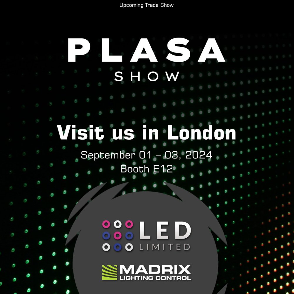 madrix's tweet photo. Join our UK distributor LED Ltd. and the @MADRIX Team at PLASA Show. See you there!
PLASA Show 2024 | Olympia London
September 01 – 03, 2024 | Booth E12
@plasaonline
@ledlimited
@MADRIX_Team
#PLASAshow #plasa #proav #led #lighting #stagelighting #architainment #entertainment https://t.co/HuYmHJSQyS