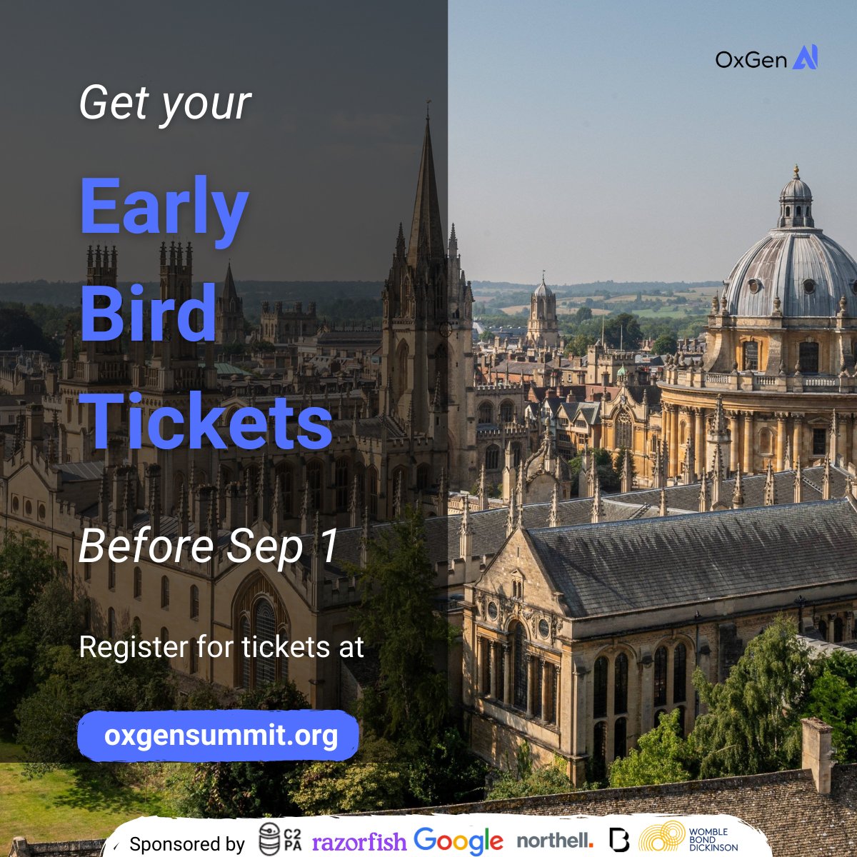 Don't miss out on the chance to attend #OxGen24! Secure your spot now by grabbing your early bird tickets at oxgensummit.org.

Join us at #OxGen24 to connect, learn, and be inspired by the pioneers driving AI forward. See you there!