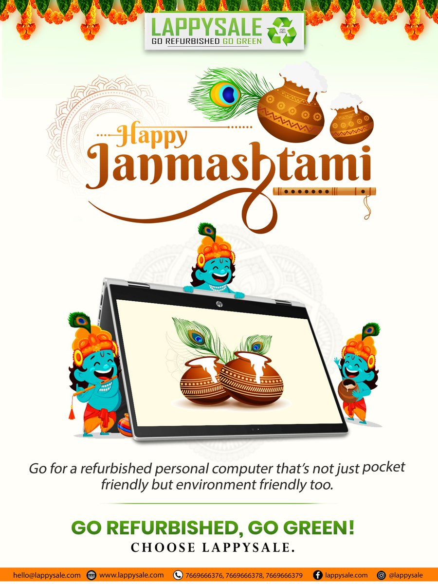lappysale's tweet photo. Lappysale wishes you Happy Janmashtami

May Bhagwan Krishna bless us with all the happiness, peace and good health.

#lappysale #janmashtami #happyjanmashtami #janmashtamispecial #shrikrishna #radheradhe https://t.co/rfkyqfrIo4
