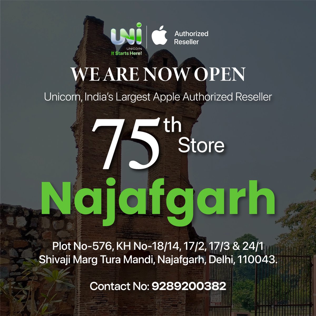 UnicornAPR's tweet photo. Unicorn's 75th Store has landed in Najafgarh, the heart of Delhi! Dive into the ultimate Apple Experience—Visit us today!
#UnicornStore #UnicornApplePremiumReseller #Apple #Applendia #NewStore #AppleProducts #AppleExperience #AllThingsApple #Najafgarh #Delhi https://t.co/jopiiS33RQ