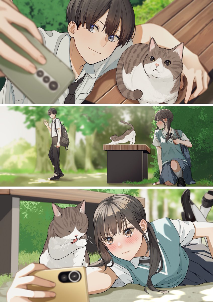 まかろんK🍀『#エモい青春ラブストーリー』 (@macaronk1120) on Twitter photo 間接ニャンコ🐾 間接ニャンコ🐾